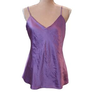 Brooks Brothers S Purple 100% Silk Camisole Tank V-Neck Spaghetti Strap